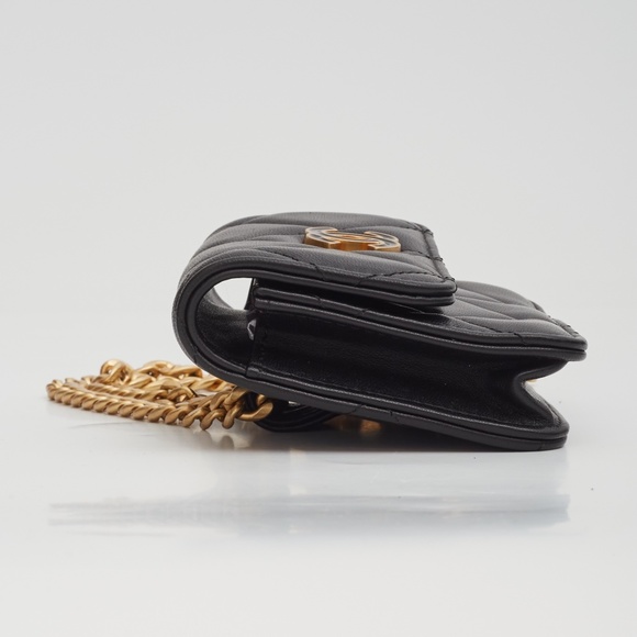 CHANEL LAMBSKIN BLACK ENAMEL CC WALLET ON A CHAIN CLUTCH BELT BAG (2020) - Picture 4 of 8
